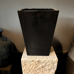 Large Black Square Vase