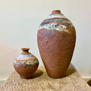 Rugged Surface Clay Vase Set