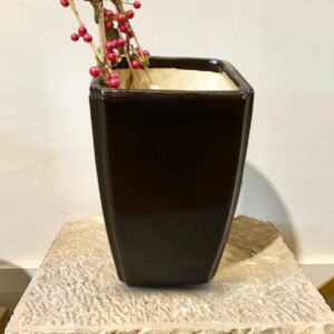 Medium Black Square Vase